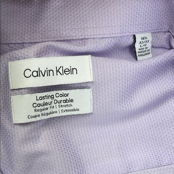 Calvin Klein Men’s Reg fit Dress Shirt 55% cotton 45% polyester 16.5 32/33 L - Picture 2 of 3